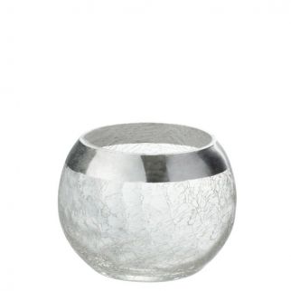 Bougeoir photophore boule craquele verre