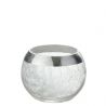 Bougeoir photophore boule craquele verre