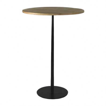 Table haute ronde bois