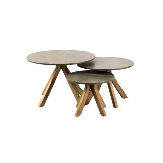 Table basse ronde en bois, petite table basse exterieur 40 cm