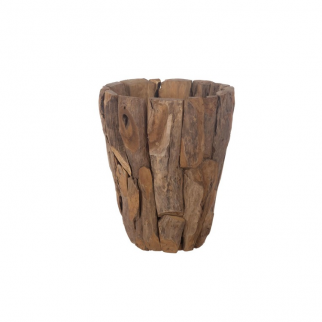 Pot rond en teck