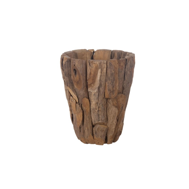 Pot rond en teck