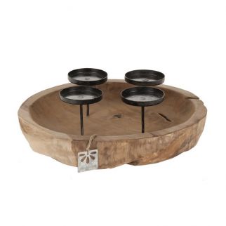 Bougeoir 4 bougies en teck