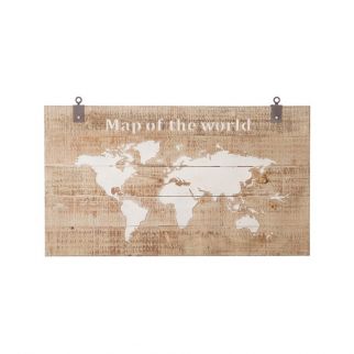 Tableau carte du monde bois