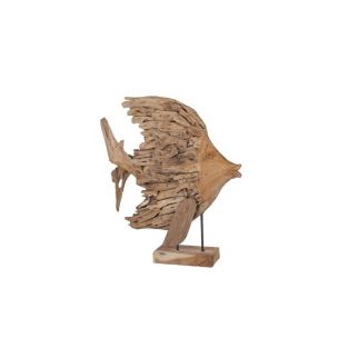 sculpture poisson bois