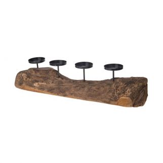 bougeoir bois teck 4 bougies