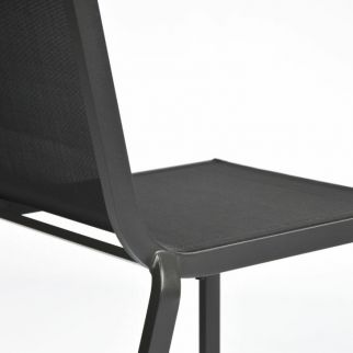 Salon de jardin table verre + 6 chaises aluminium