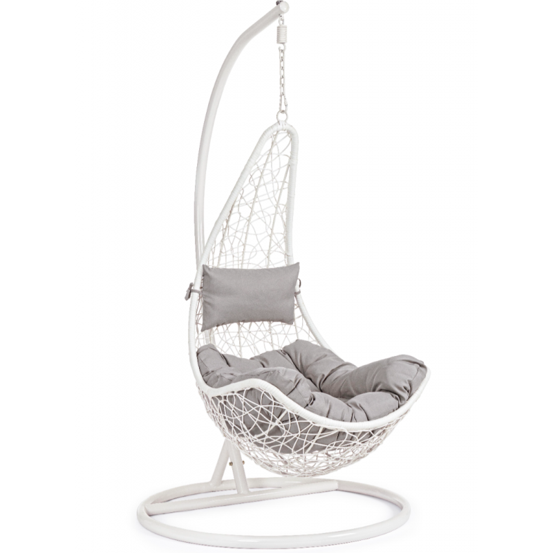 Fauteuil suspendu sur pied blanc