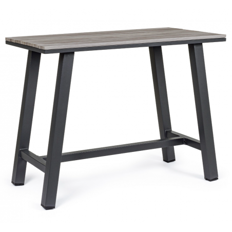 Table haute exterieur gris