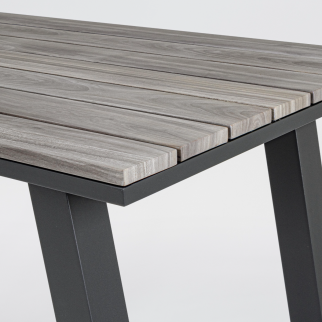 Table haute exterieur gris