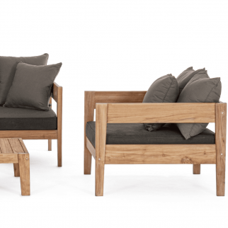 fauteuil salon de jardin teck