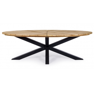 table de jardin ovale en bois