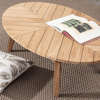 table basse ovale bois