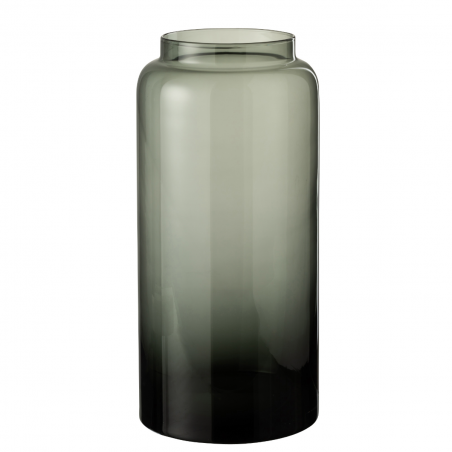 Vase droit en verre fumé gris – Ø19 X H40 cm
