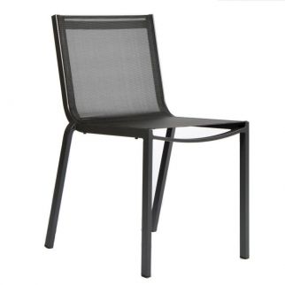 Chaise aluminium assise textilène – ITAC 48 X 57.5 X 84 cm - gris