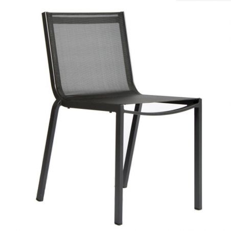 Chaise de jardin aluminium, chaise exterieur empilable, chaise alu jardin