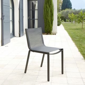 Chaise de jardin aluminium, chaise exterieur empilable, chaise alu jardin