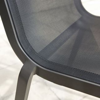 Chaise aluminium assise textilène – ITAC 48 X 57.5 X 84 cm - gris
