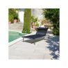 Bain de soleil transat avec coussin, chaise longue aluminium textilene