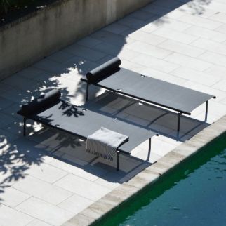 Chaise longue aluminium NAXOS 200 X 83 X 32 cm – avec coussin
