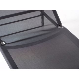 Bain de soleil transat avec coussin, chaise longue aluminium textilene