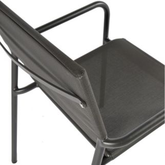 Fauteuil aluminium TILOS – assise textilène 52.4 X 60 X 84 cm