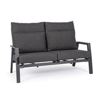 Canapé de jardin, canapé extérieur aluminium inclinable gris anthracite