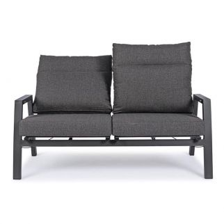 Canapé de jardin, canapé extérieur aluminium inclinable gris anthracite