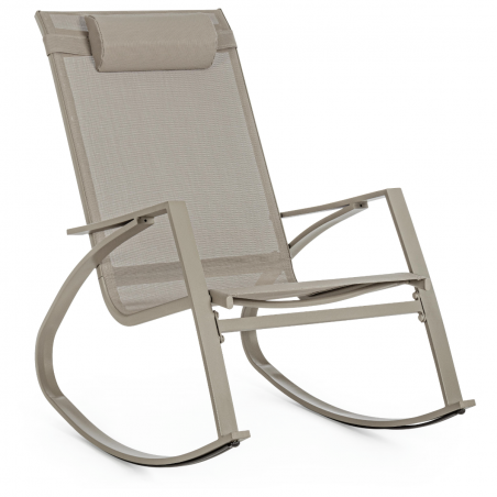 Rocking chair exterieur acier, fauteuil relax à bascule exterieur