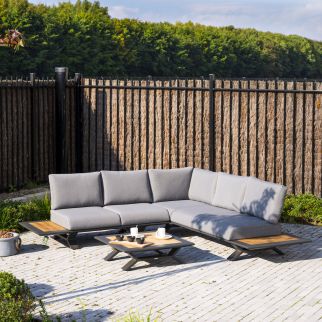 salon de jardin détente teck aluminium